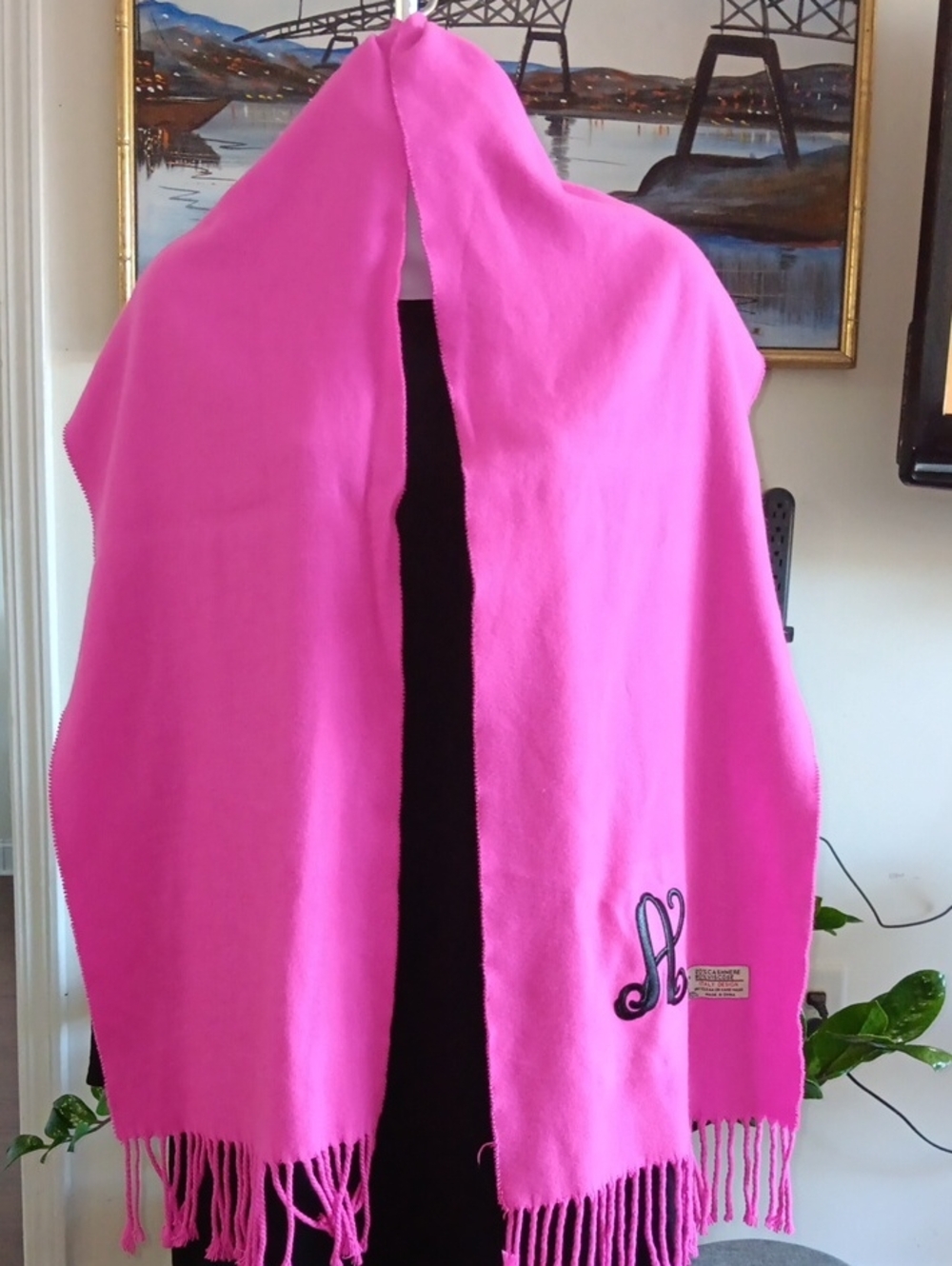 Cashmere 20% Vlscose 80% Italy Design Scarf Monogram A